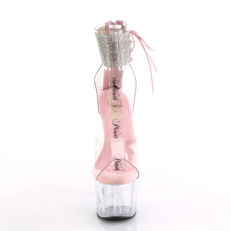 Pleaser ADORE-724RS Platform Sandal (Clear-Baby Pink/Clear)