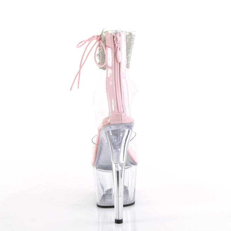 Pleaser ADORE-724RS Platform Sandal (Clear-Baby Pink/Clear)