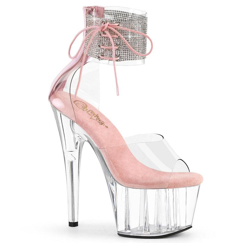 Pleaser ADORE-724RS Platform Sandal (Clear-Baby Pink/Clear)