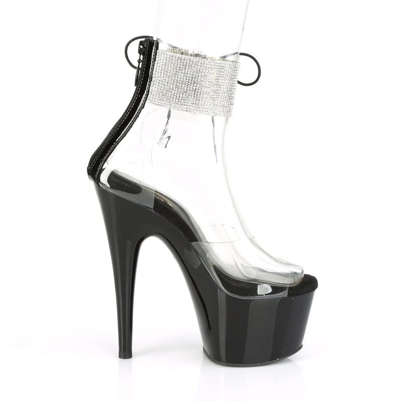 Pleaser ADORE-724RS Platform Sandal (Clear/Black)