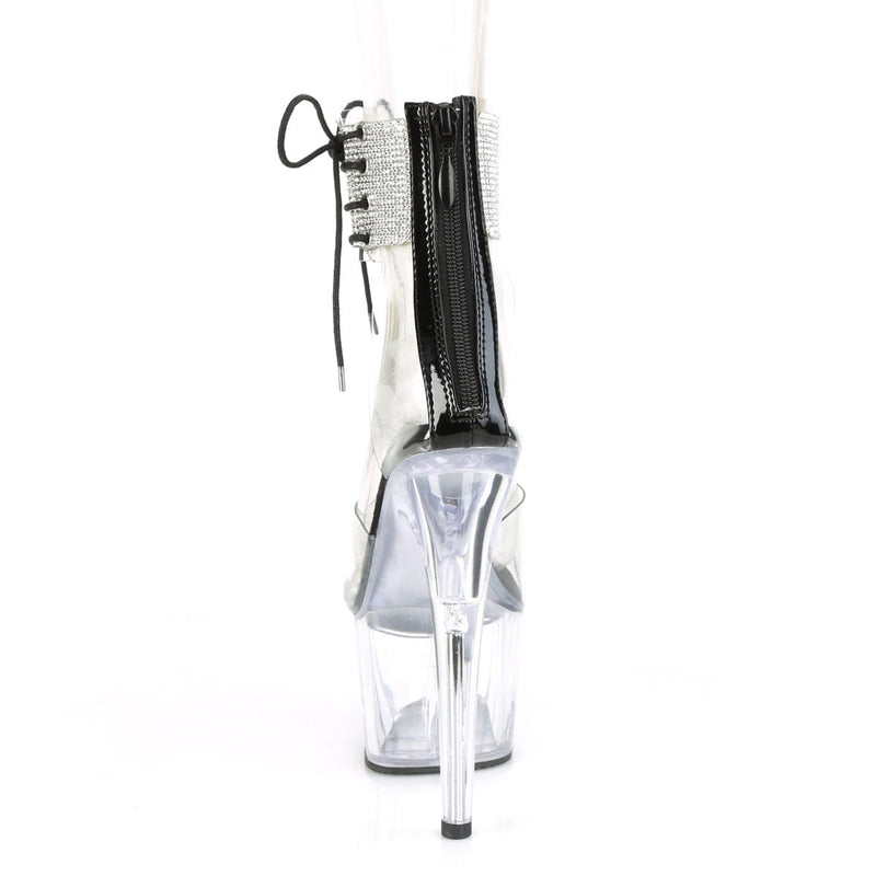 Pleaser ADORE-724RS Platform Sandal (Clear-Black/Clear)