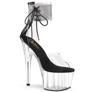 Pleaser ADORE-724RS Platform Sandal (Clear-Black/Clear)
