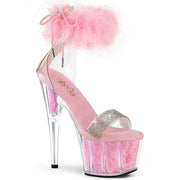 Pleaser ADORE-727F Platform Sandal (Clear-Baby Pink Fur/M)