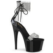 Pleaser ADORE-727RS Platform Sandal (Clear-Black/Black)