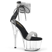 Pleaser ADORE-727RS Platform Sandal (Clear-Black/Clear)