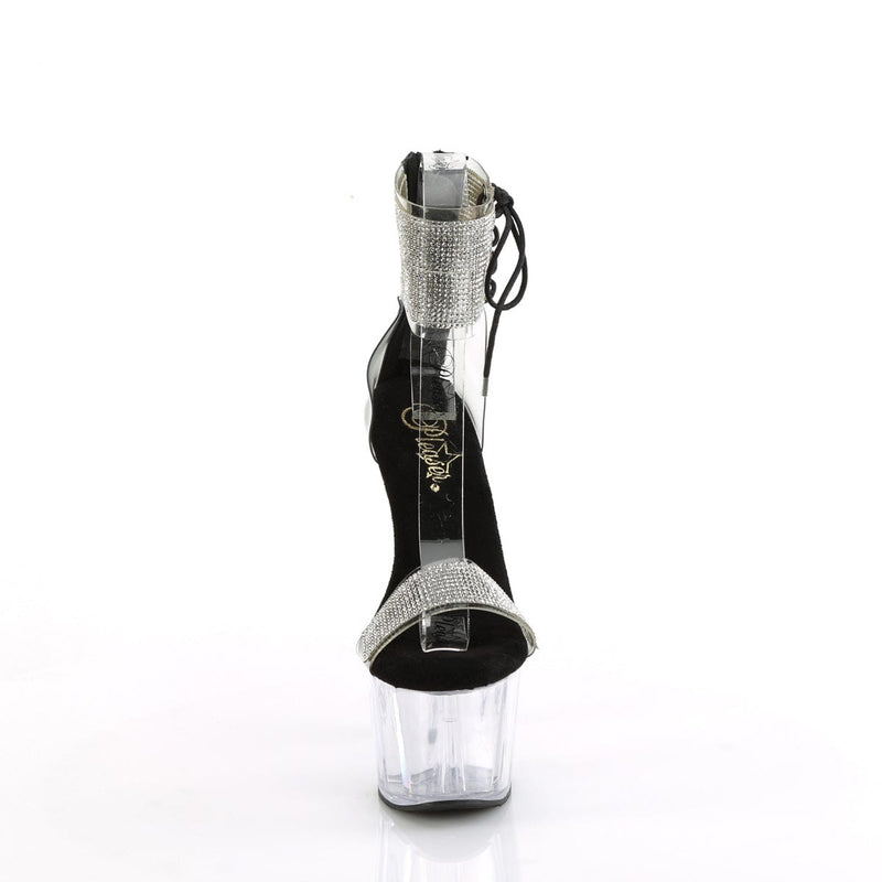 Pleaser ADORE-727RS Platform Sandal (Clear-Black/Clear)