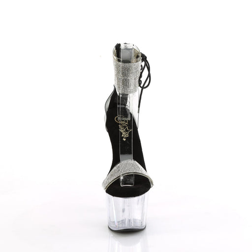Pleaser ADORE-727RS Platform Sandal (Clear-Black/Clear)