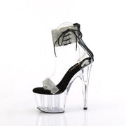 Pleaser ADORE-727RS Platform Sandal (Clear-Black/Clear)
