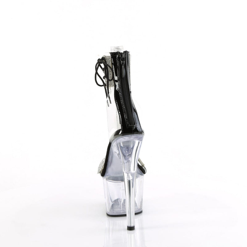 Pleaser ADORE-727RS Platform Sandal (Clear-Black/Clear)