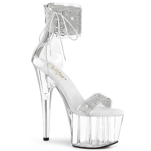 Pleaser ADORE-727RS Platform Sandal (Clear-Silver/Clear)