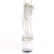 Pleaser ADORE-727RS Platform Sandal (Clear-Silver/Clear)
