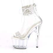 Pleaser ADORE-727RS Platform Sandal (Clear-Silver/Clear)