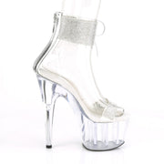Pleaser ADORE-727RS Platform Sandal (Clear-Silver/Clear)