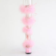 Pleaser ADORE-728F Platform Sandal (Clear-Baby Pink Fur/M)