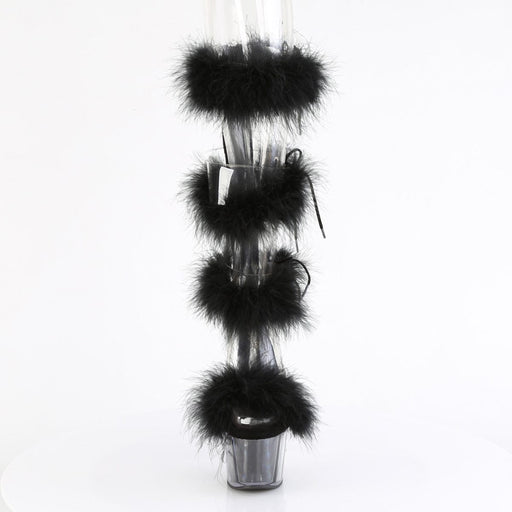 Pleaser ADORE-728F Platform Sandal (Clear-Black Fur/M)
