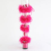 Pleaser ADORE-728F Platform Sandal (Clear-Hot Pink Fur/M)