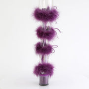 Pleaser ADORE-728F Platform Sandal (Clear-Purple Fur/M)