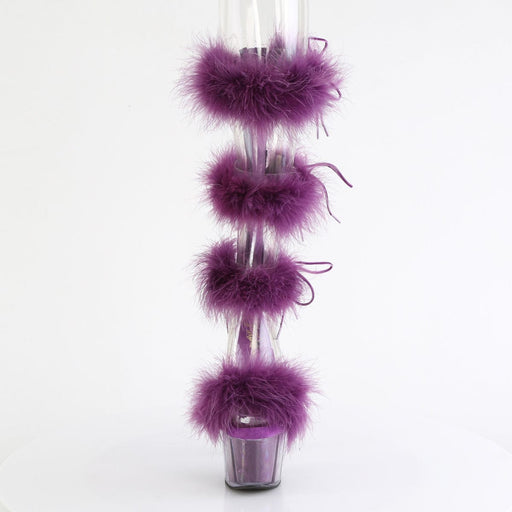 Pleaser ADORE-728F Platform Sandal (Clear-Purple Fur/M)