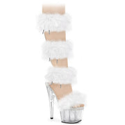 Pleaser ADORE-728F Platform Sandal (Clear-White Fur/M)