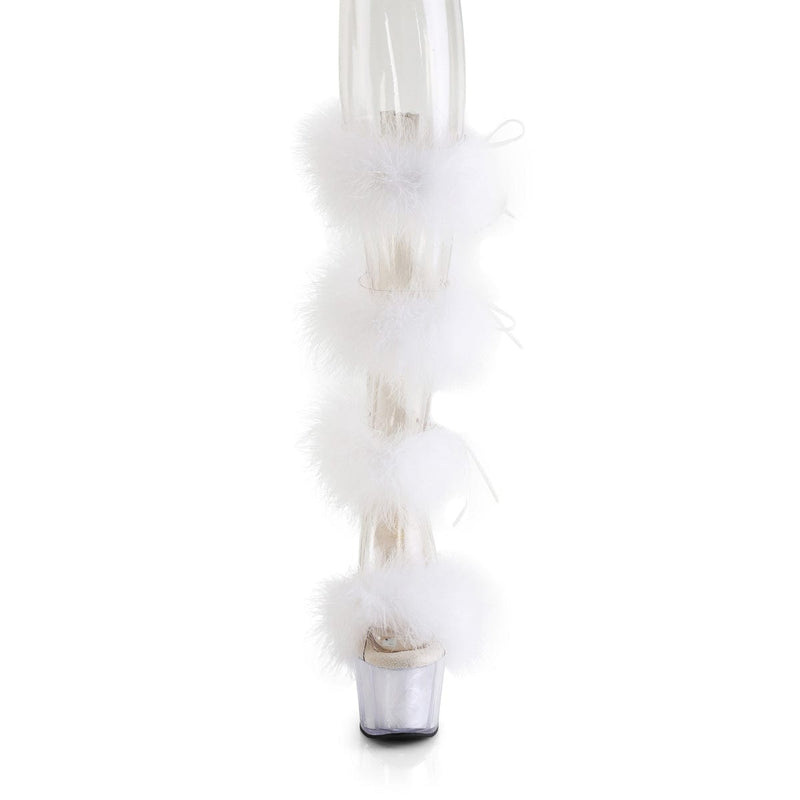 Pleaser ADORE-728F Platform Sandal (Clear-White Fur/M)