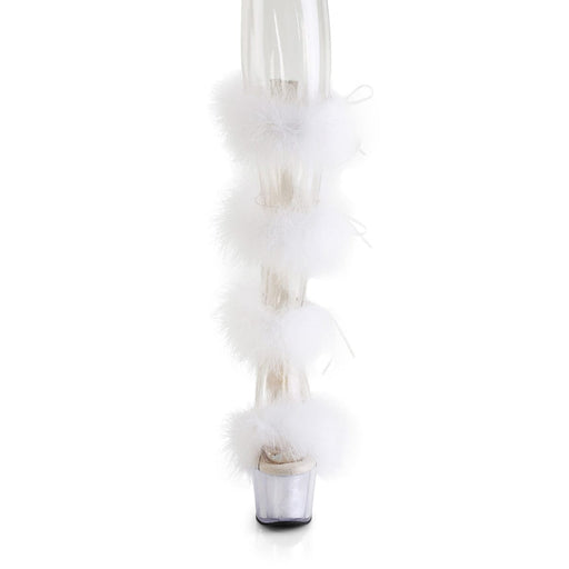 Pleaser ADORE-728F Platform Sandal (Clear-White Fur/M)