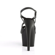 Pleaser ADORE-730 Platform Sandal (Black Faux Leather/Black Matte)