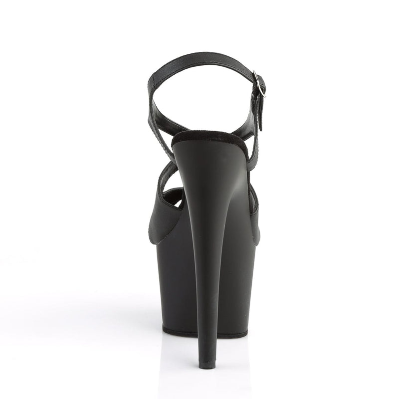 Pleaser ADORE-730 Platform Sandal (Black Faux Leather/Black Matte)