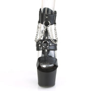 Pleaser ADORE-761 Platform Sandal (Black Faux Leather/Black Matte)