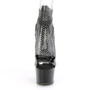Pleaser ADORE-765RM Platform Sandal (Black Patent-Rhinestone Mesh/Black)