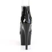 Pleaser ADORE-765RM Platform Sandal (Black Patent-Rhinestone Mesh/Black)