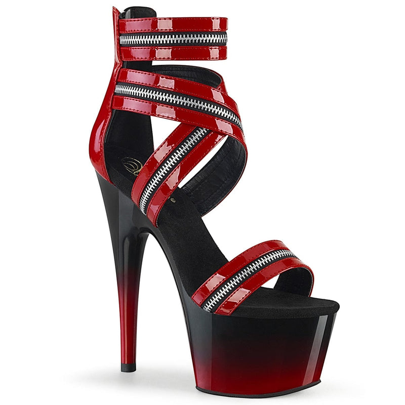 Pleaser ADORE-766 Platform Sandal (Red Patent/Black-Red)