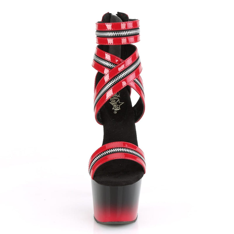 Pleaser ADORE-766 Platform Sandal (Red Patent/Black-Red)