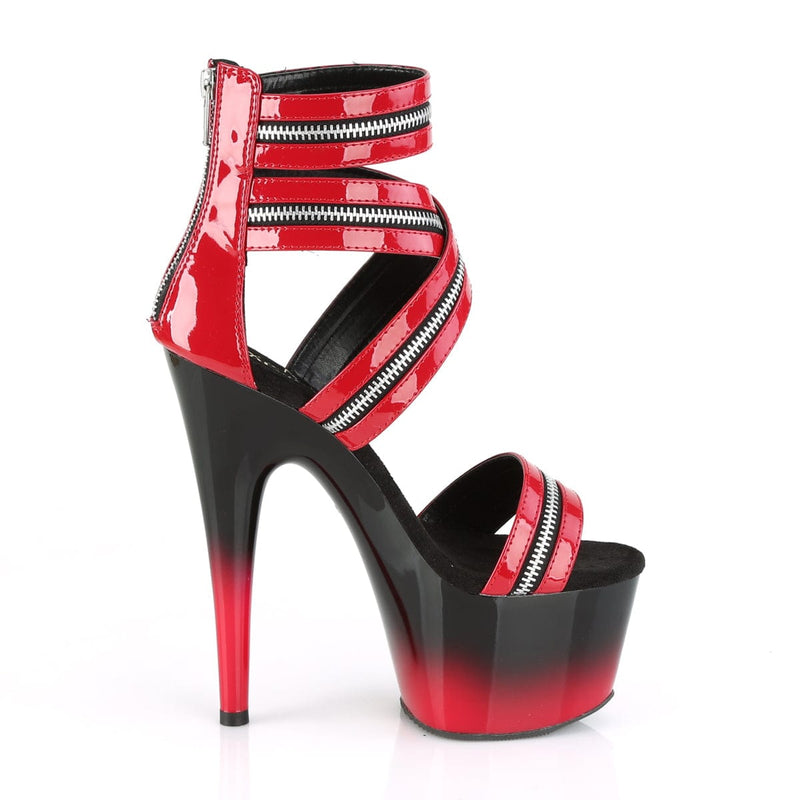 Pleaser ADORE-766 Platform Sandal (Red Patent/Black-Red)