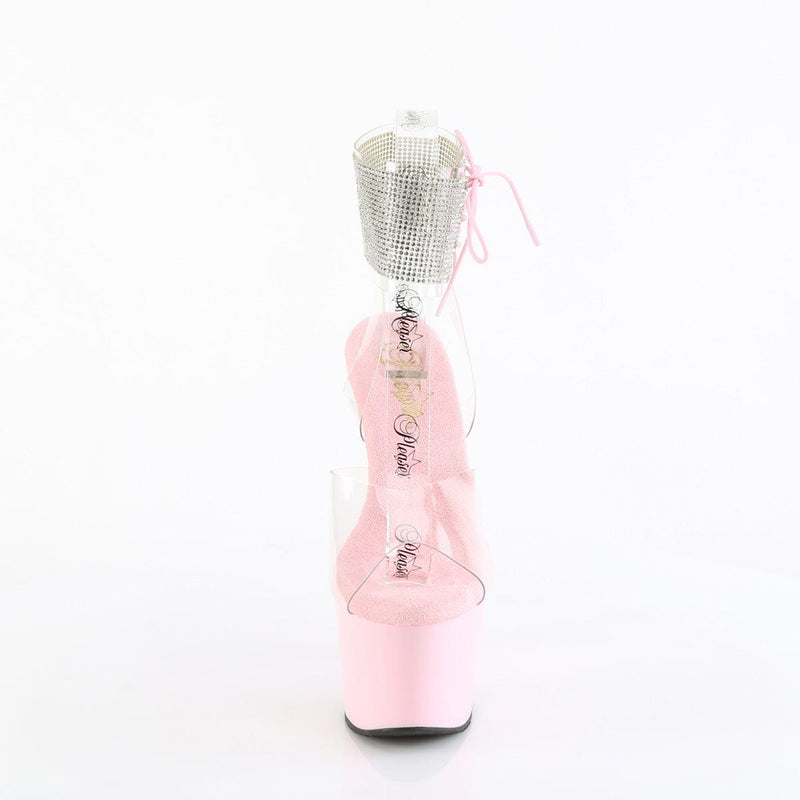 Pleaser ADORE-791-2RS Platform Sandal (Clear/Baby Pink)