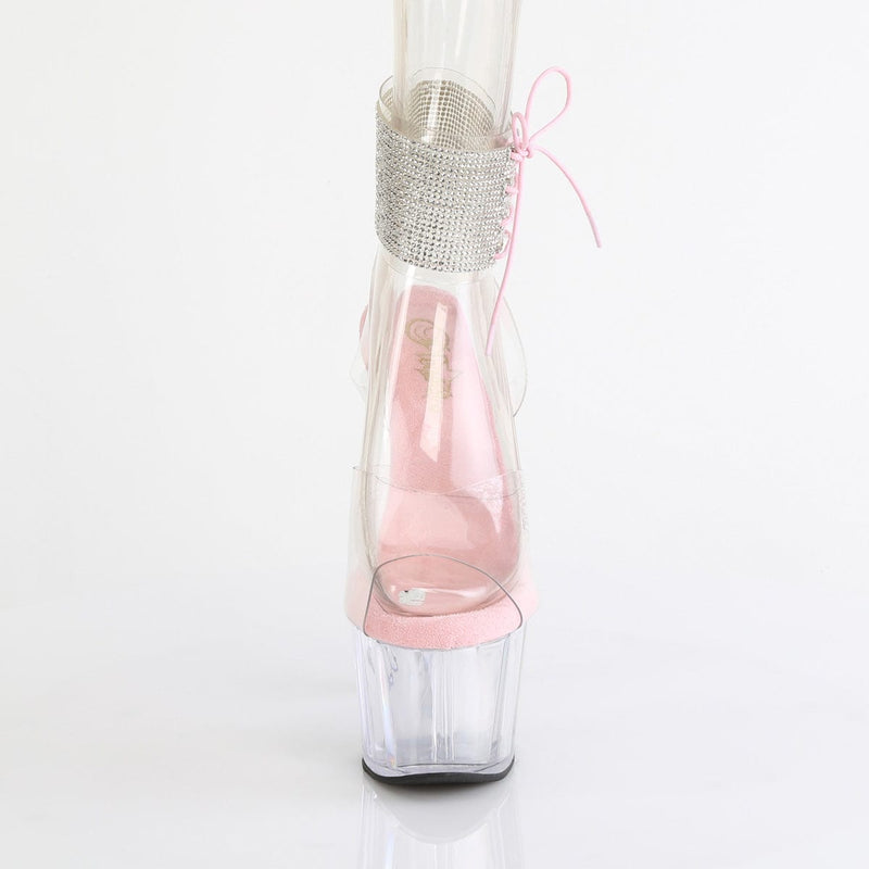 Pleaser ADORE-791-2RS Platform Sandal (Clear-Baby Pink/Clear)