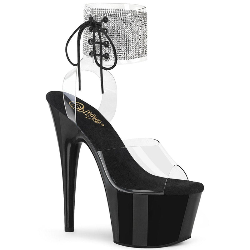 Pleaser ADORE-791-2RS Platform Sandal (Clear/Black)