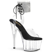 Pleaser ADORE-791-2RS Platform Sandal (Clear-Black/Clear)