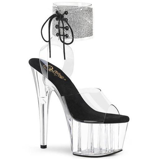 Pleaser ADORE-791-2RS Platform Sandal (Clear-Black/Clear)