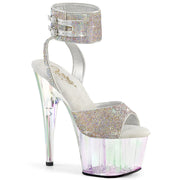 Pleaser ADORE-791HTRS Platform Sandal (Silver AB Rhinestone-TPU/Holo Tinted)