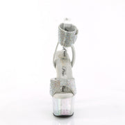 Pleaser ADORE-791HTRS Platform Sandal (Silver AB Rhinestone-TPU/Holo Tinted)