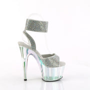 Pleaser ADORE-791HTRS Platform Sandal (Silver AB Rhinestone-TPU/Holo Tinted)