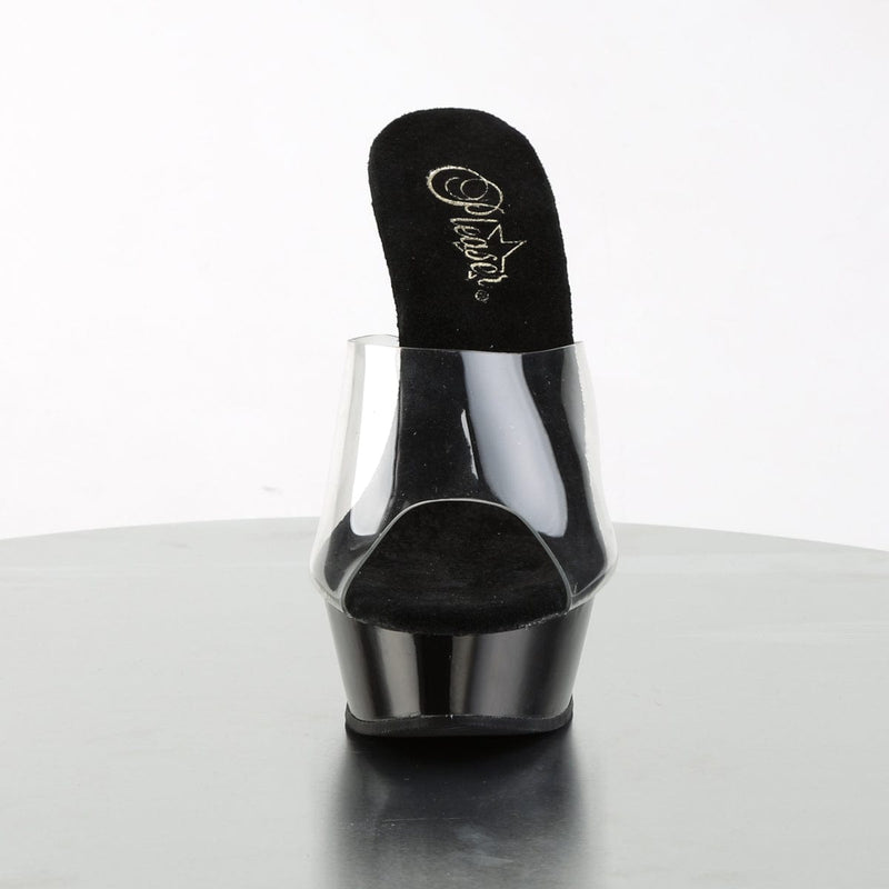 Pleaser ALLURE-601 Platform Sandal (Clear/Black)