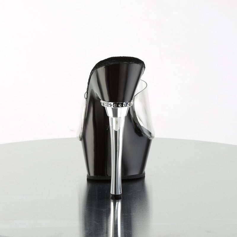 Pleaser ALLURE-601 Platform Sandal (Clear/Black)