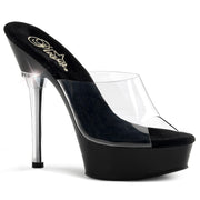 Pleaser ALLURE-601 Platform Sandal (Clear/Black)