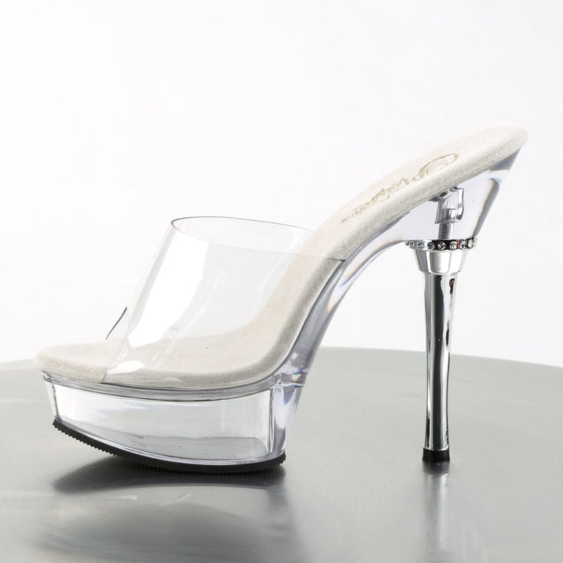 Pleaser ALLURE-601 Platform Sandal (Clear/Clear)