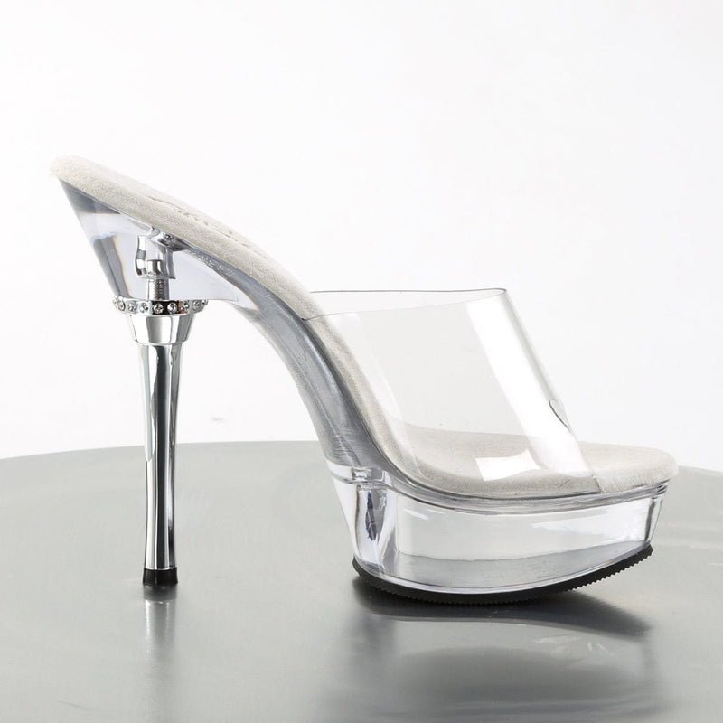Pleaser ALLURE-601 Platform Sandal (Clear/Clear)
