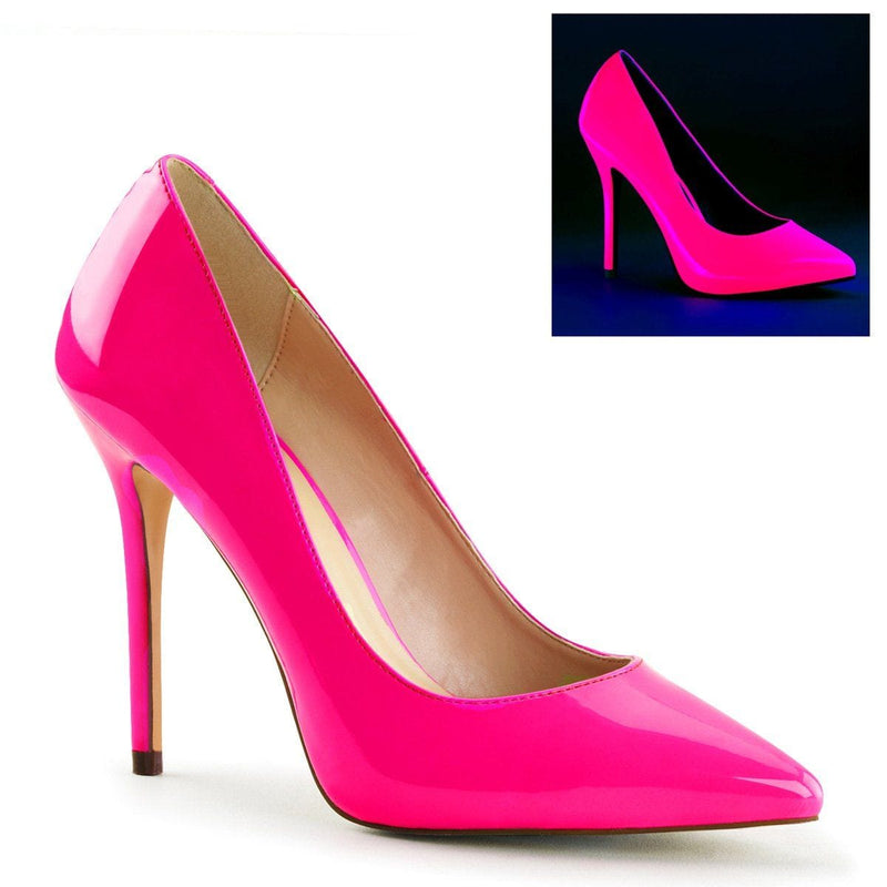 Pleaser AMUSE-20 Pump (Neon Fuchsia Patent)