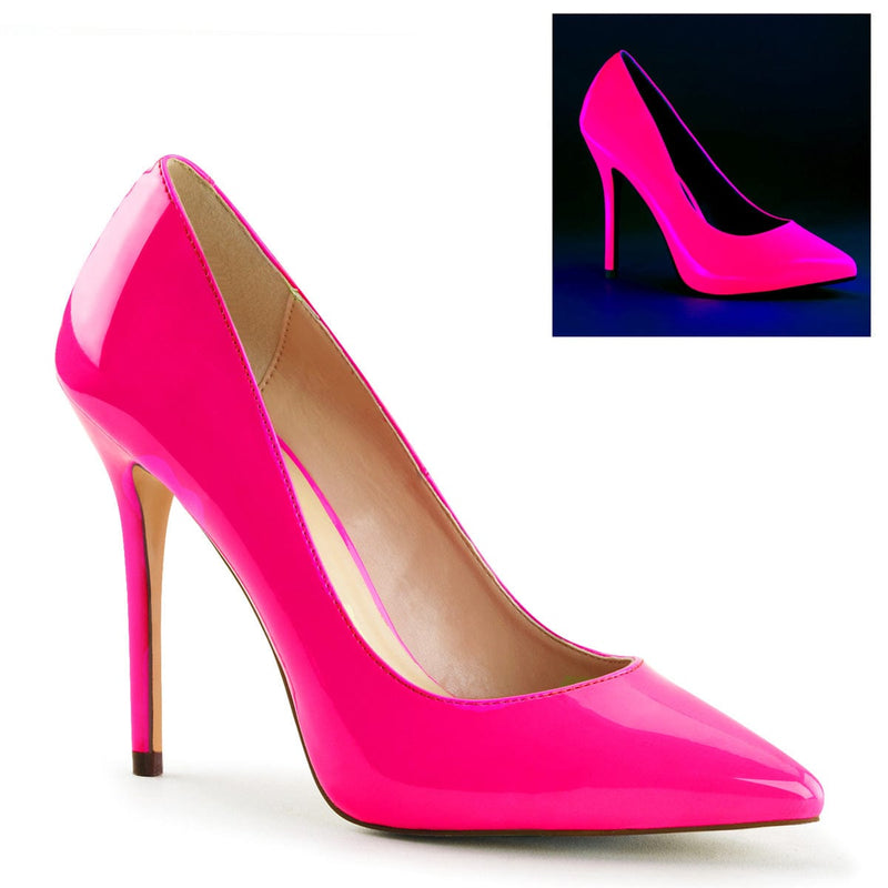 Pleaser AMUSE-20 Pump (Neon Fuchsia Patent)