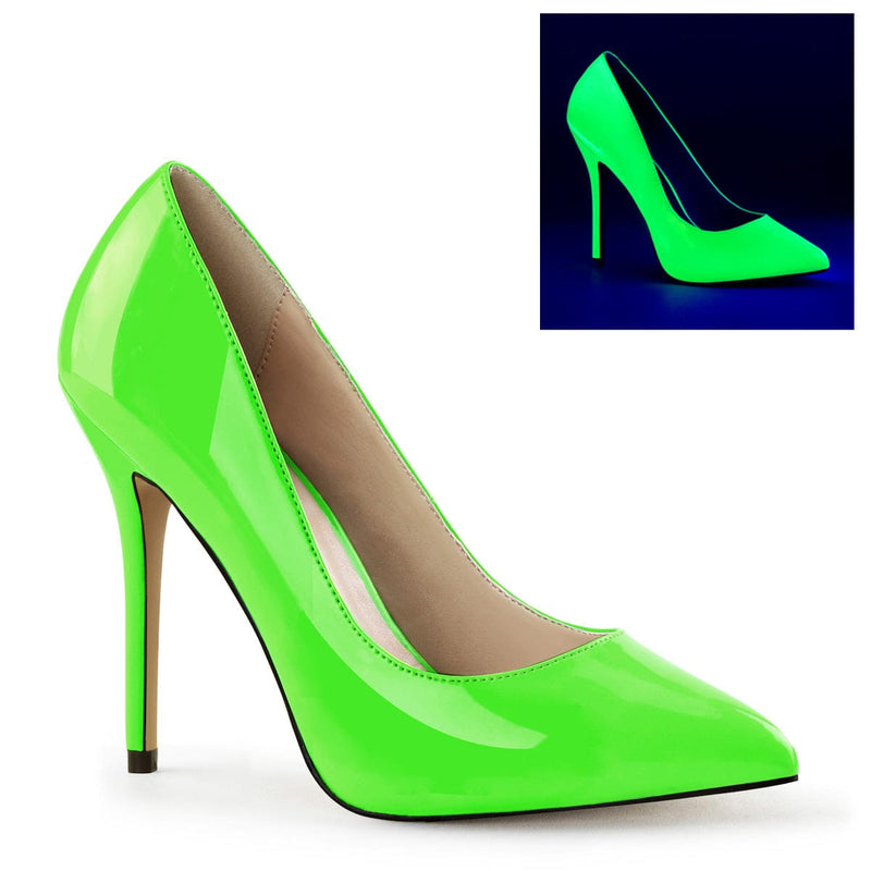 Pleaser AMUSE-20 Pump (Neon Green Patent)