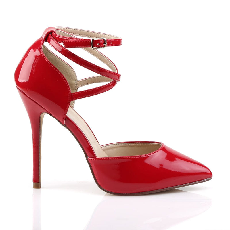 Pleaser AMUSE-25 Pump (Red Patent)